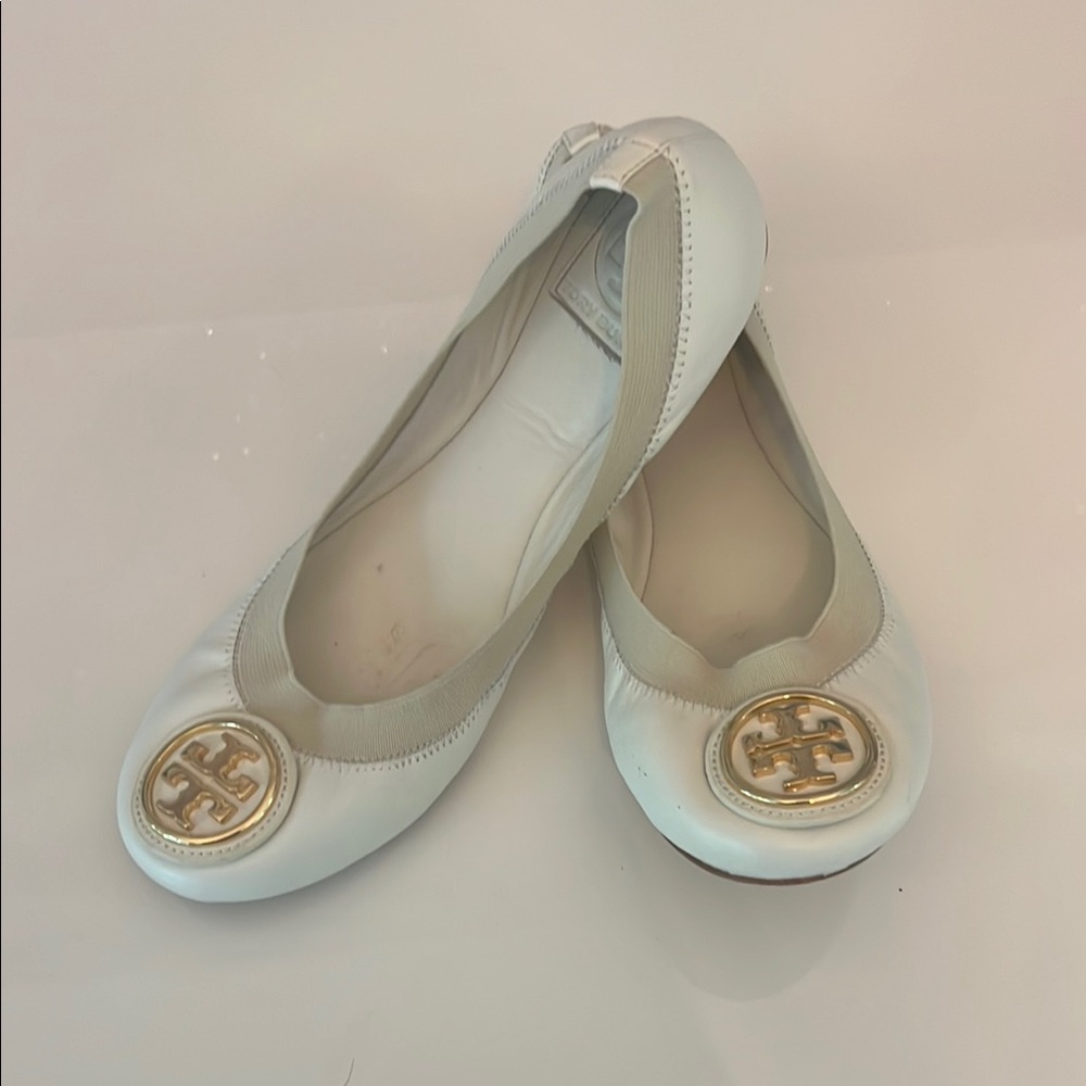 Tory Burch White Ballet Flats